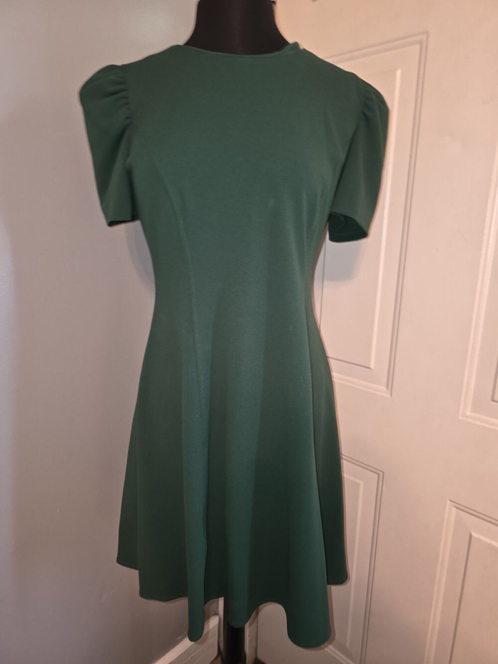 Karl Lagerfeld Paris Womens' Green Princess Seam Fit & Flare Dress Size 8